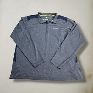 Columbia Omni-Freeze Advanced Cooling Men's XXL 2XL 1/2 Zip Blue Pullover Shirt